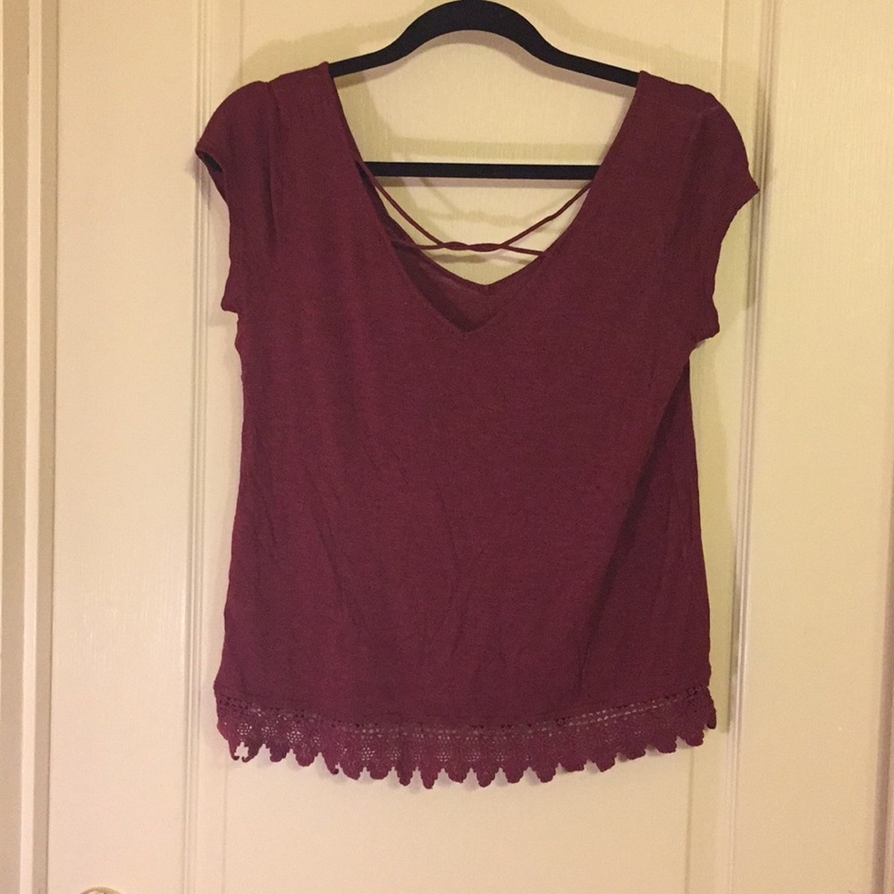 ‼️DONATING IN 24H‼️ American Eagle Crochet Tee